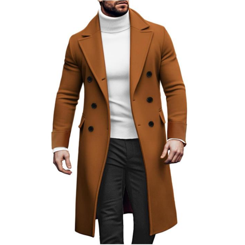 Winter Clothing Types - Cappotto lungo doppiopetto da uomo con