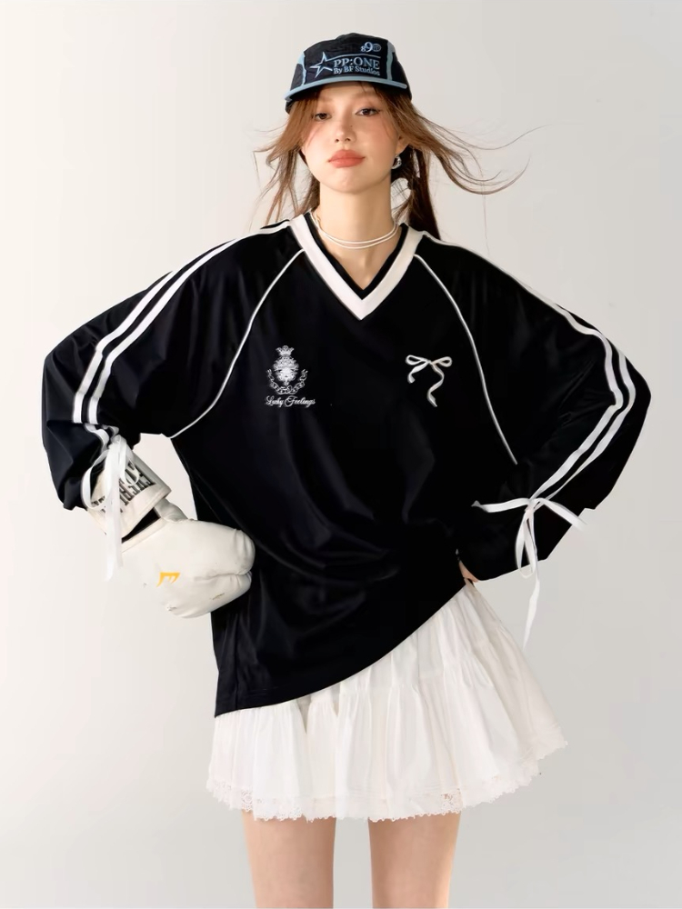 Winter Clothing Aesthetic - HOUZHOU Vintage Y2k T-shirt sportive da