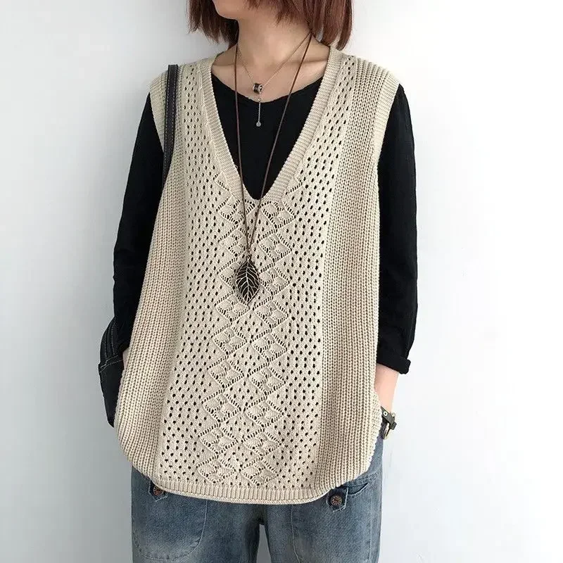 Winter Clothing Aesthetic - Sottile autunno donna vintage maglione senza